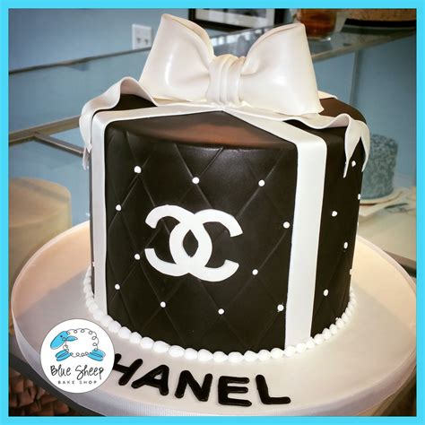 black and white chanel birthday cake